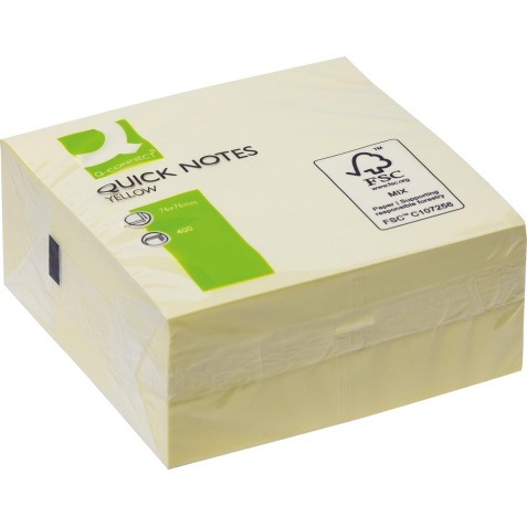 Q-CONNECT Quick Notes, ft 76 x 76 mm, 400 feuilles, jaune