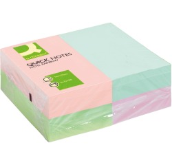 Q-CONNECT Quick Notes, ft 76 x 127 mm, 100 feuilles, paquet de 12 blocs en couleurs pastels