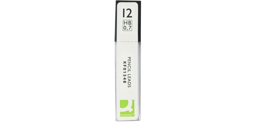 Q-CONNECT potloodstiften 0,7 mm HB, etui van 12 stuks