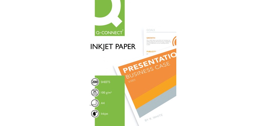 Q-CONNECT papier à jet d'encre ft A4, 100 g, paquet de 200 feuilles, blanc