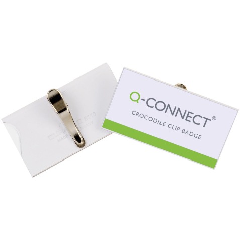 Q-CONNECT badge met krokodillenklem 75 x 40 mm