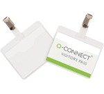 Q-CONNECT badge met clip 90 x 60 mm, doos van 25 stuks