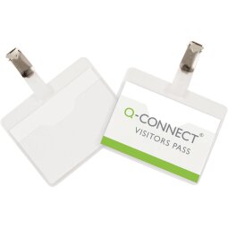 Q-CONNECT badge avec clip 90 x 60 mm, boîte de 25 pièces