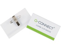 Q-CONNECT badge avec clip combiné 90 x 54 mm, boîte de 50 pièces