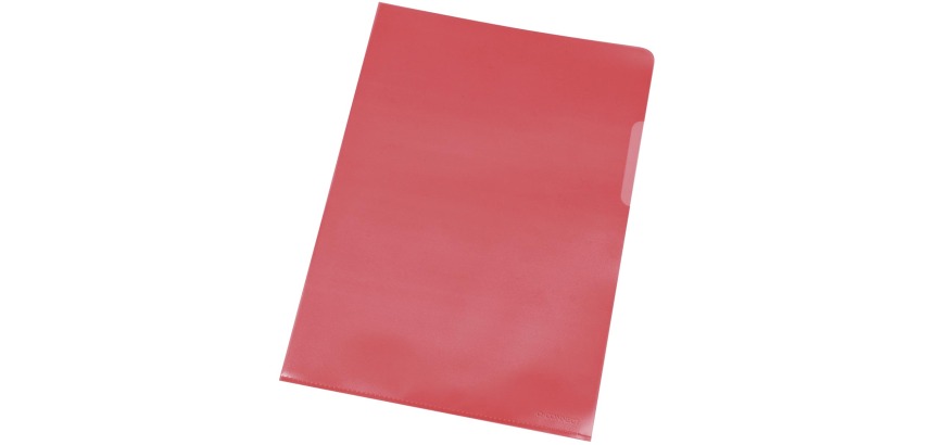 Q-CONNECT corner pocket, red, 120 microns, pack of 10 pieces