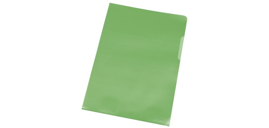 Q-CONNECT pochette coin, vert, 120 microns, paquet de 10 pièces