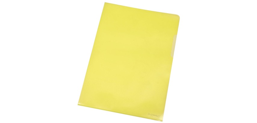 Q-CONNECT Eckentasche, gelb, 120 Mikron, Packung mit 10 Stück