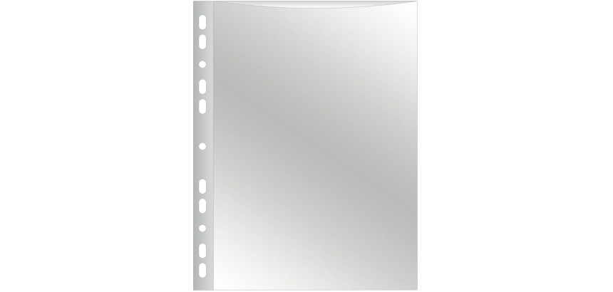 Q-CONNECT pochette perforée A4 perforation 11 trous lisse 50 microns paquet de 25 pièces
