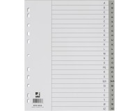Q-CONNECT intercalaires, A4, PP, 11 trous, jeu de A-Z, 24 onglets, gris