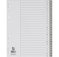 Q-CONNECT intercalaires, A4, PP, 11 trous, jeu de A-Z, 24 onglets, gris