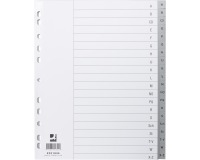 Q-CONNECT intercalaires, A4, PP, 11 trous, jeu de A-Z, 20 onglets, gris
