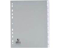 Q-CONNECT intercalaires, A4, PP, 11 trous, 10 onglets, gris