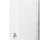 Q-CONNECT intercalaires, A4, PP, 11 trous, avec page de garde, jeu de A-Z, 20 onglets, gris