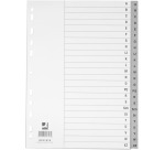 Q-CONNECT dividers, A4, PP, 4 holes, with cover page, set from A-Z, 24 tabs, grey