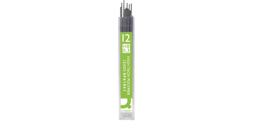 Q-CONNECT potloodstiften 0,3 mm HB etui van 12 stuks
