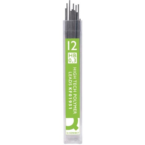 Q-CONNECT potloodstiften 0,3 mm HB etui van 12 stuks