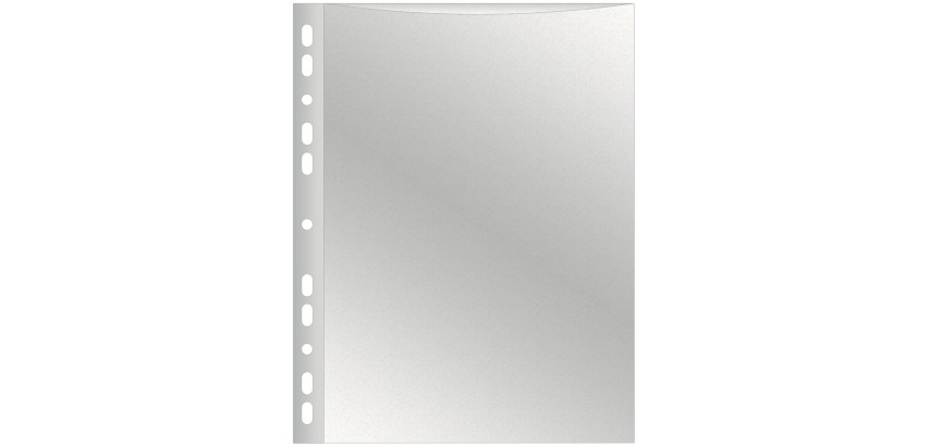 Q-CONNECT pochette perforée, grainé, 50 microns, paquet de 100 pièces