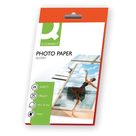 Q-CONNECT fotopapier, ft 10 x 15 cm, 180 g, pak van 25 vel