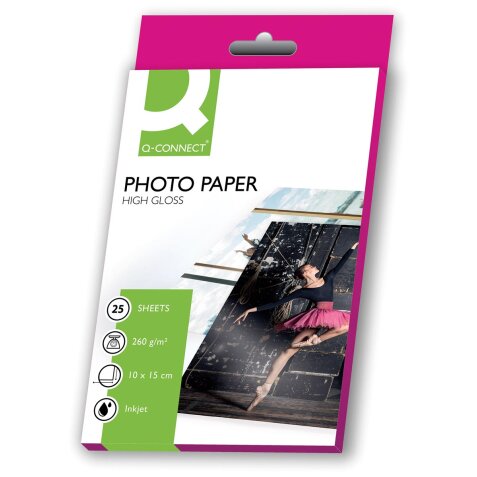 Q-CONNECT fotopapier, ft 10 x 15 cm, 260 g, pak van 25 vel