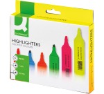 Rotulador q-connect fluorescente punta biselada caja de 6 unidades colores surtidos