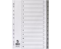 De_separador numerico q-connect plastico 1-12 juego de 12 separadores din a4 multitaladro
