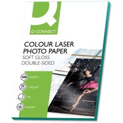 EN_Papel q-connect foto glossy din a4 para fotocopiadoras e impresoras laser -paquete de 100 hojas 220 gr