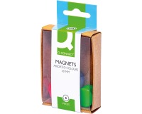 Q-CONNECT aimants, 20 mm, couleurs assorties, boîte de 6 pièces