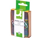 Q-CONNECT paper clips, 26 mm, assorted colors, box of 125 pieces, hangable