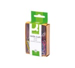 Q-CONNECT all-purpose clips, 32 mm, box of 75 pieces, hangable, assorted colors