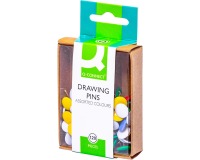 Q-CONNECT punaises, geassorteerde kleuren, doosje van 120 stuks