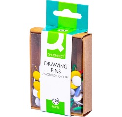 En_chincheta q-connect colores surtidos caja de 120 unidades