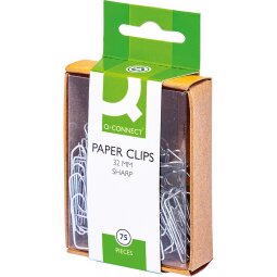 Q-CONNECT papierklemmen, 32 mm, doos van 75 stuks, ophangbaar