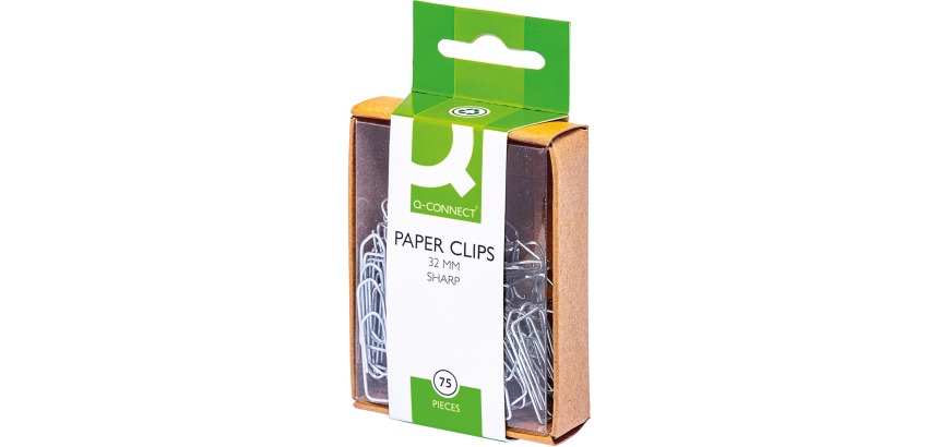 Q-CONNECT all-purpose clip, 32 mm, box of 75 pieces, hangable