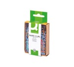 Q-CONNECT papierklemmen, 28 mm, doos van 100 stuks, gestreept in wit en geassorteerde kleuren