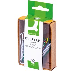 En_clips colores q-connect 50 mm caja de 30 unidades colores surtidos