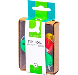 En_llavero portaetiquetas q-connect caja de 6 unidades colores surtidos