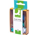 Q-CONNECT épingles drapeaux, couleurs assorties, boîte de 20 pièces