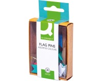 Q-CONNECT épingles drapeaux, couleurs assorties, boîte de 20 pièces