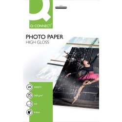 DE_Papel q-connect foto glossy kf02163 din a4 alta calidad digital photo -para ink-jet bolsa de 20 hojas de 260 gr