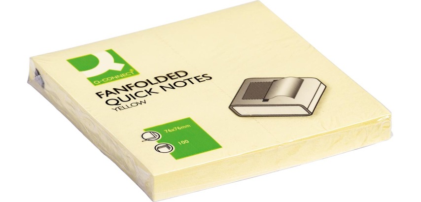 Q-CONNECT Z-Schnellnotizen, ft 76 x 76 mm, 100 Blätter, gelb