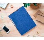 Q-CONNECT folder with flaps, A4, 3 flaps and elastics, cardboard, blue