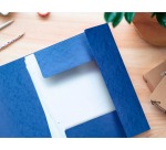 Q-CONNECT folder with flaps, A4, 3 flaps and elastics, cardboard, blue