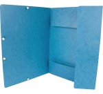 Q-CONNECT farde à rabats, A4, 3 rabats et élastiques, carton, bleu