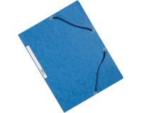 Q-CONNECT elastomap, A4, 3 kleppen en elastieken, karton, blauw