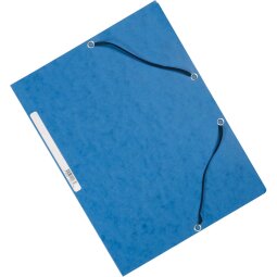 Q-CONNECT elastomap, A4, 3 kleppen en elastieken, karton, blauw