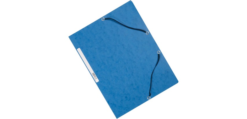 Q-CONNECT farde à rabats, A4, 3 rabats et élastiques, carton, bleu