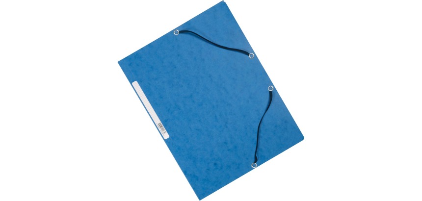 Q-CONNECT farde à rabats, A4, 3 rabats et élastiques, carton, bleu