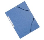 Q-CONNECT farde à rabats, A4, 3 rabats et élastiques, carton, bleu
