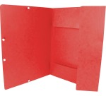 Q-CONNECT farde à rabats, A4, 3 rabats et élastiques, carton, rouge