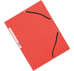 Q-CONNECT farde à rabats, A4, 3 rabats et élastiques, carton, rouge
